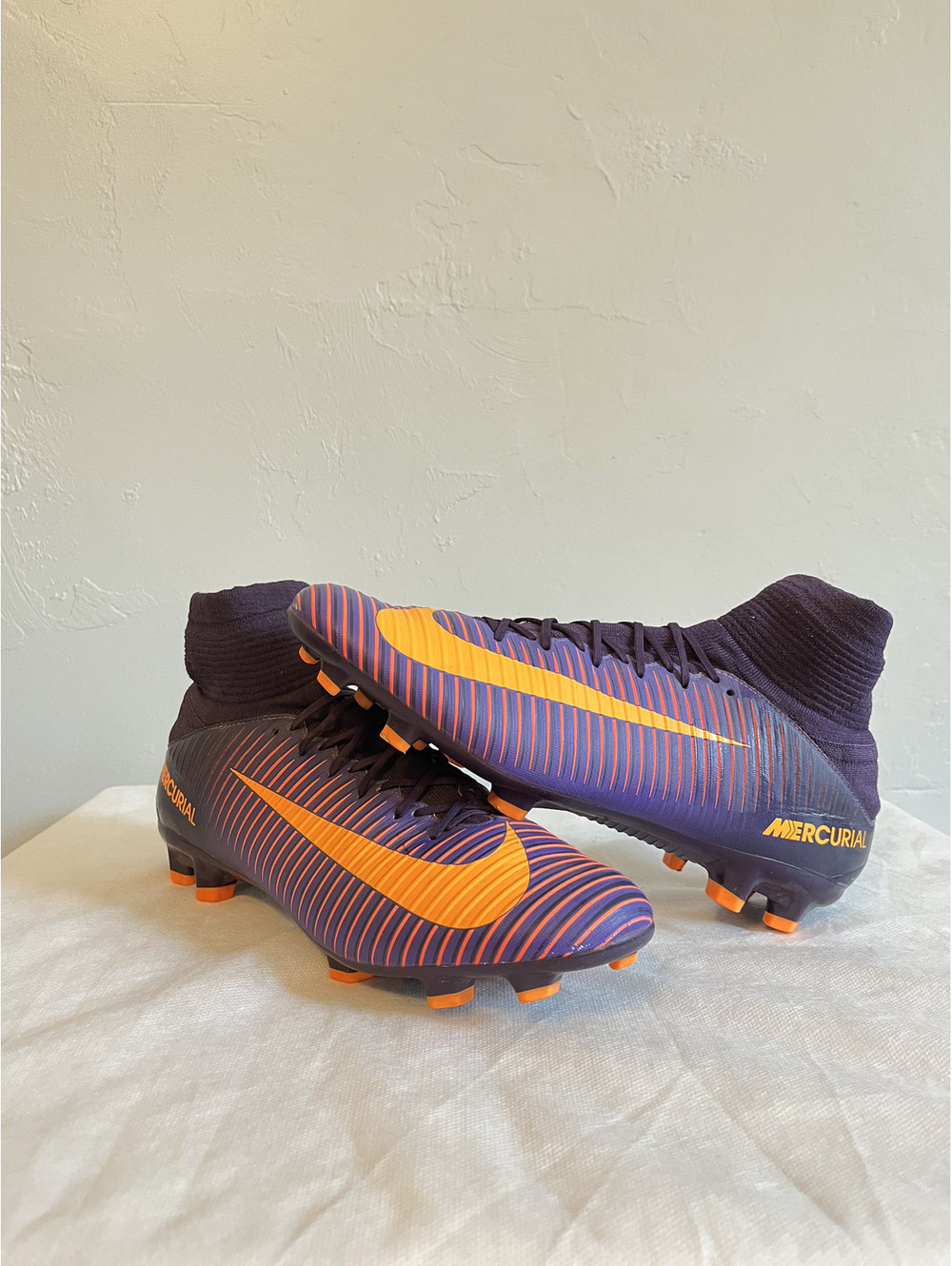 Nike Mercurial Veloce 3 DF orange/purple mens Soccer Cleats US Size 9.5